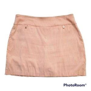 Vintage pink white pinstripe skort